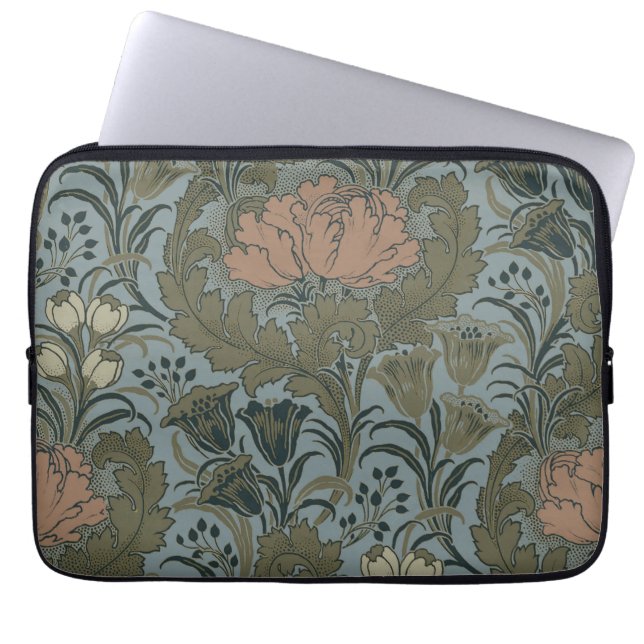 Antiek Flower Morris Garden Floral Wallpaper Laptop Sleeve (Voorkant)