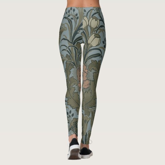 Antiek Flower Morris Garden Floral Wallpaper Leggings (Achterkant)