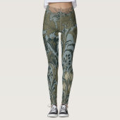 Antiek Flower Morris Garden Floral Wallpaper Leggings (Voorkant)