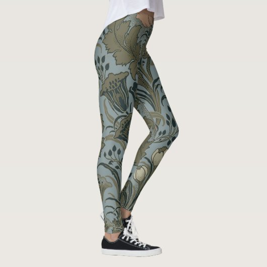 Antiek Flower Morris Garden Floral Wallpaper Leggings (Rechts)