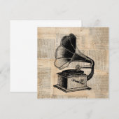 Antiek fonograaf Talking Machine Music Art Kaart (Voorkant / Achterkant)