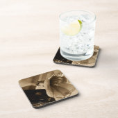 Antiek fonografie Gramophone geeft muziekovers Bier Onderzetter (Rechterzijde)