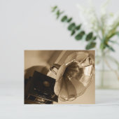 Antiek fonografie Gramophone geeft muziekovers Briefkaart (Staand voorkant)