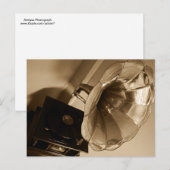 Antiek fonografie Gramophone geeft muziekovers Briefkaart (Voorkant / Achterkant)