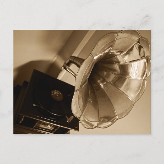 Antiek fonografie Gramophone geeft muziekovers Briefkaart (Voorkant)
