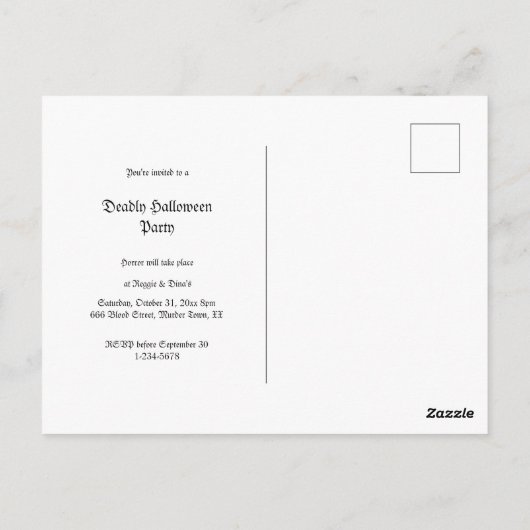 Antiek foto Aangepaste uitnodiging voor Halloween (Achterkant)