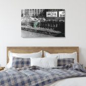 Antiek foto Chicago Car colorsplash boze auto Canvas Afdruk (Insitu (Slaapkamer))