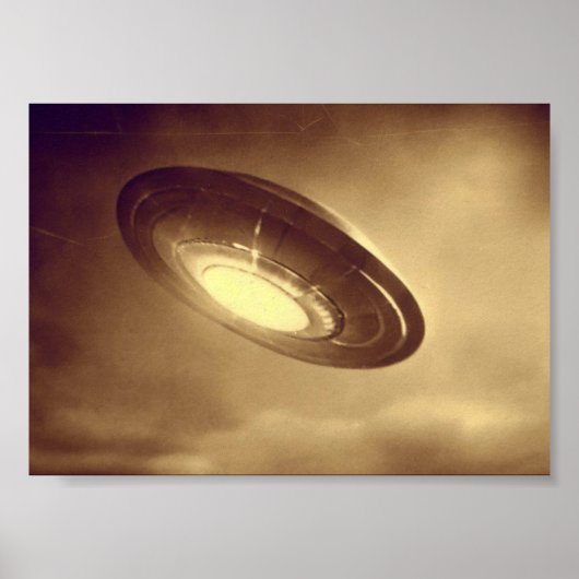 Antiek foto van een ufo poster (Voorkant)