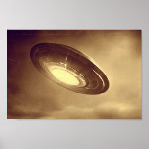 Antiek foto van een ufo poster