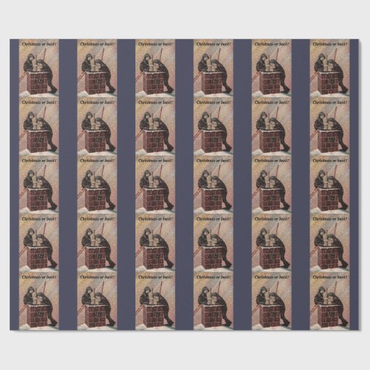 Antiek foto van Kerstmis of buik, Jongen Chimney S Cadeaupapier (Vlak)