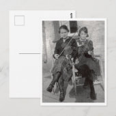 Antiek foto van twee vrouwen met violen briefkaart (Voorkant / Achterkant)