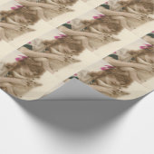 Antiek foto Victoriaans vrouw en hond Cadeaupapier (Hoek)