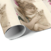 Antiek foto Victoriaans vrouw en hond Cadeaupapier (Rol Hoek)