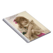 Antiek foto Victoriaans vrouw en hond Notitieboek (Rechterzijde)