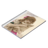 Antiek foto Victoriaans vrouw en hond Notitieboek (Linkerzijde)