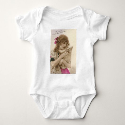 Antiek foto Victoriaans vrouw en hond Romper (Voorkant)