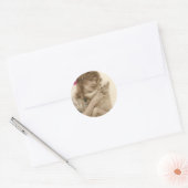 Antiek foto Victoriaans vrouw en hond Ronde Sticker (Envelop)