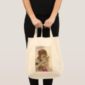 Antiek foto Victoriaans vrouw en hond Tote Bag (Voorkant (product))