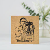 Antiek fotograaf met camera kaart (Staand voorkant)