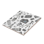 Antiek Fotografisch Apparatuur Patroon Tegeltje (Zijkant)