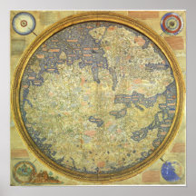 Antiek Fra Mauro Map Asia Europe