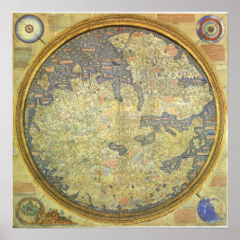 Antiek Fra Mauro Map Asia Europe Poster