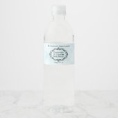 Antiek frame blauw perkament cosmetica pot label waterfles etiket (Voorkant)