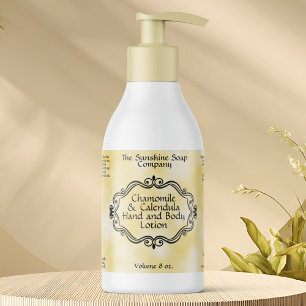 Antiek frame Geel perkament Cosmetica fles Rechthoekige Sticker