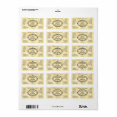 Antiek frame gele perkament druppelfles etiket (Full Sheet)
