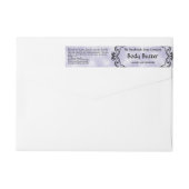 Antiek frame paarse perkament Cosmetica pot label (Achterkant)