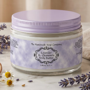 Antiek frame paarse perkament cosmetica pot label waterfles etiket