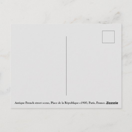 Antiek Frankrijk c1900, Place de la République Par Briefkaart (Achterkant)