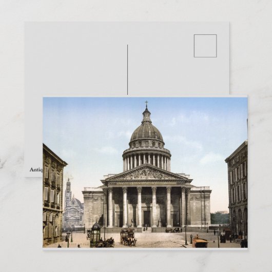 Antiek Frankrijk straatbeeld c1900, Pantheon, Pari Briefkaart (Voorkant / Achterkant)