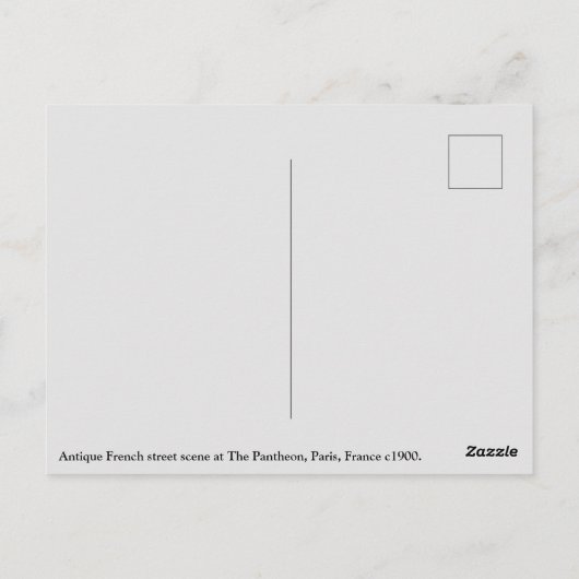 Antiek Frankrijk straatbeeld c1900, Pantheon, Pari Briefkaart (Achterkant)