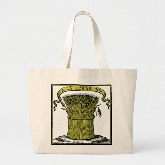 Antiek Frans Café Advertentie Grote Tote Bag (Voorkant)