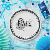 Antiek Frans cafe Typografie Papieren Bordje (Feest)