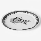 Antiek Frans cafe Typografie Papieren Bordje (Gekanteld)