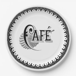 Antiek Frans cafe Typografie Papieren Bordje