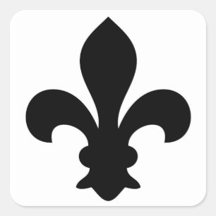 Antiek Frans Chic Fleur De Lis Silhouette Vierkante Sticker