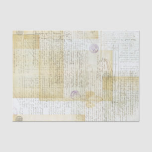 Antiek Frans document Collage Tissuepapier