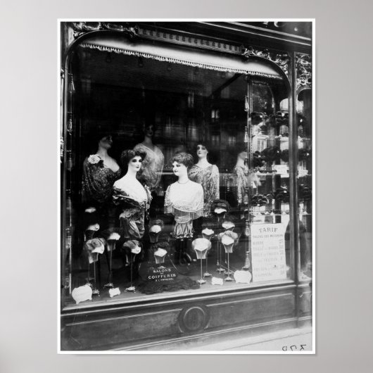 Antiek Frans Hair Salon Coiffure Poster (Voorkant)