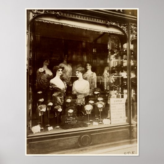 Antiek Frans Hair Salon Coiffure Poster (Voorkant)