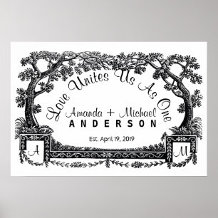 Antiek Frans Lijst Trees Personalized Wedding Poster