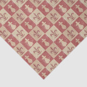 Antiek Frans middeleeuws Fleur de Lis patroon Tissuepapier (Detail)