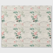 Antiek Frans Redoute Roos Ephemera Cadeaupapier (Vlak)