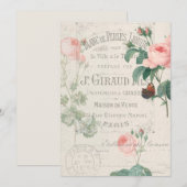 Antiek Frans Redoute Roos Ephemera Notitiekaartje (Voorkant / Achterkant)