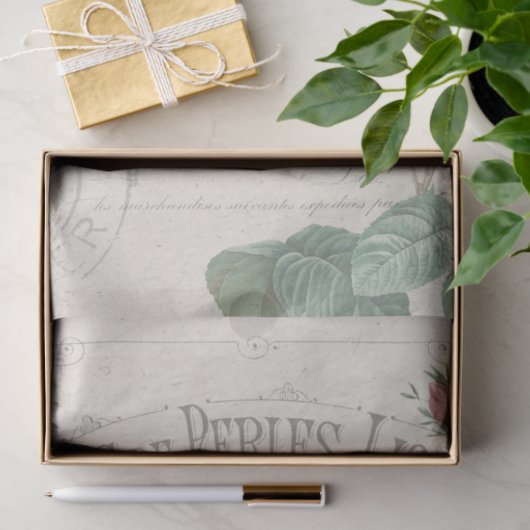 Antiek Frans Redoute Roos Ephemera ontkoppeling Tissuepapier (Geschenk)