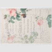 Antiek Frans Redoute Roos Ephemera ontkoppeling Tissuepapier (Voorkant)