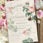 Antiek Frans Redoute Roos Ephemera ontkoppeling Tissuepapier