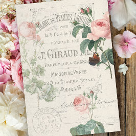 Antiek Frans Redoute Roos Ephemera ontkoppeling Tissuepapier